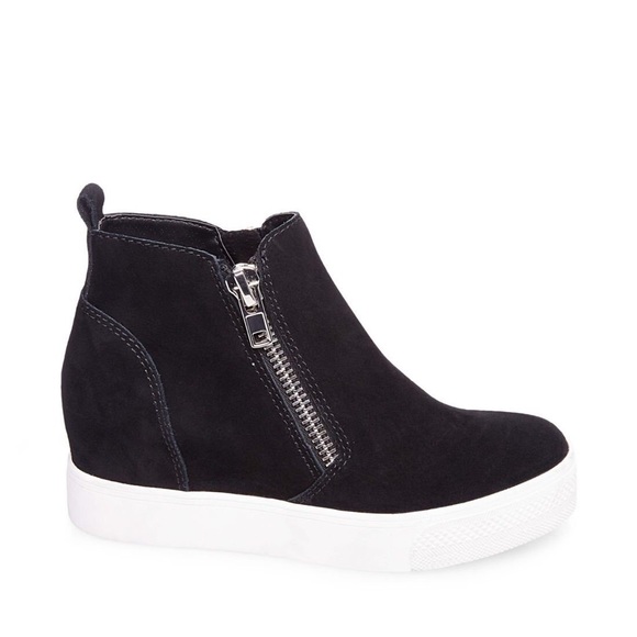 Steve Madden Shoes - Steve Madden Wedgie Black Suede High Sneakers